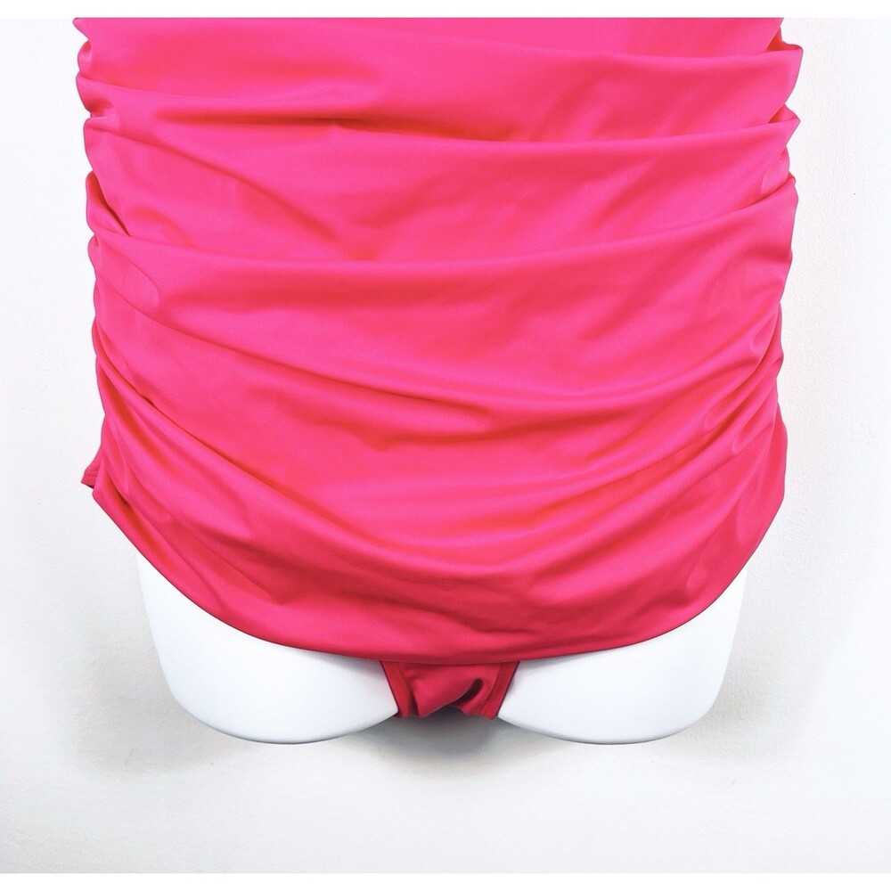 Catherines One Piece Swimsuit Size 20W Hot Pink Ruched Padded Slimming NEW *READ - Picture 3 of 11